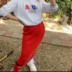 Vintage Red Knit Sweater Skirt